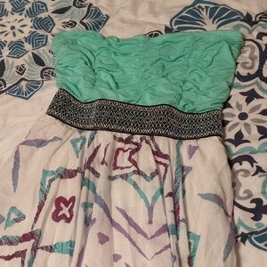 Strapless Dress with Geometric Pattern